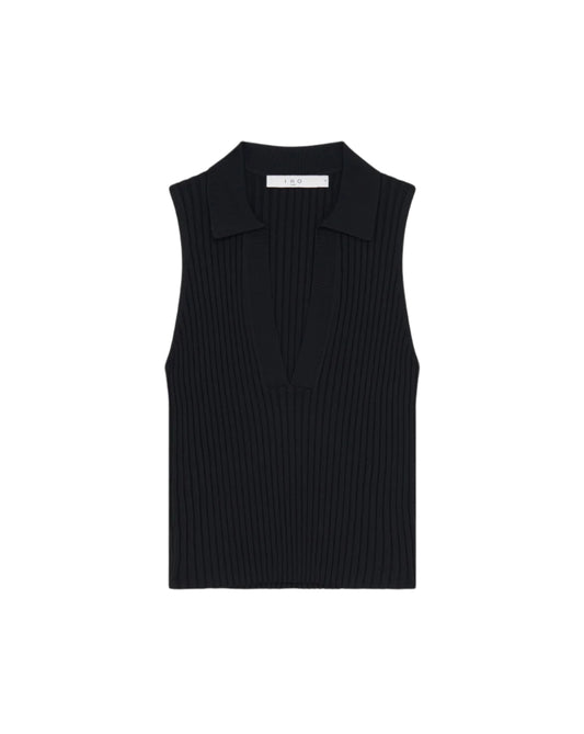 Kenzie Polo Neck Tank Top | Black