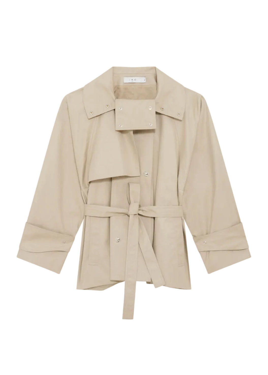 Beige trench coat on a white background