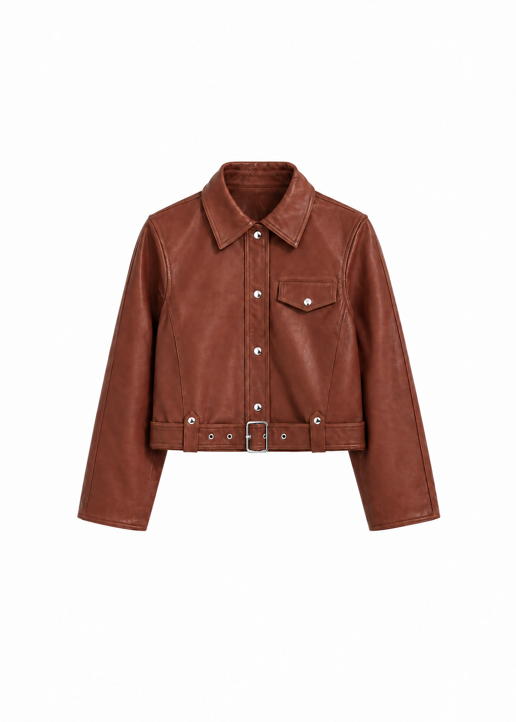 IRO Paris Rapha Boxy Leather Jacket in brown