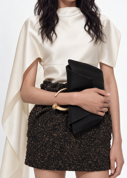 Bracelet Bag in Black Satin