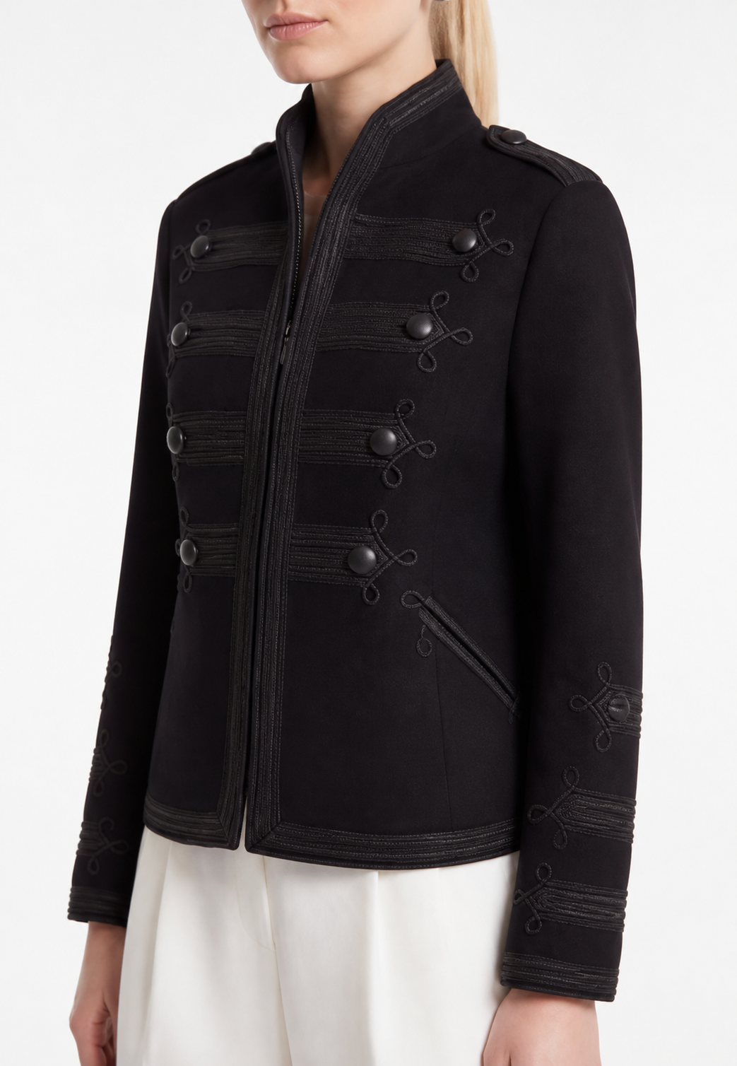 Braid-Trim Military Jacket