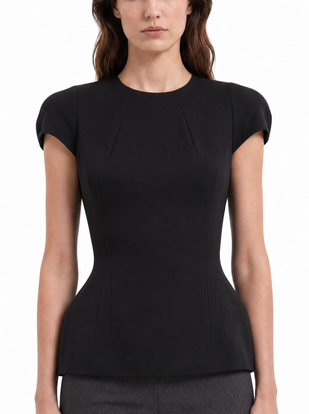 Fitted Blouse with Padded Silhouette
