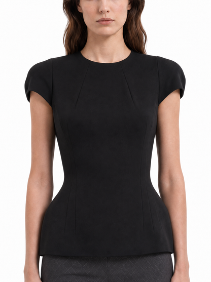 Fitted Blouse with Padded Silhouette