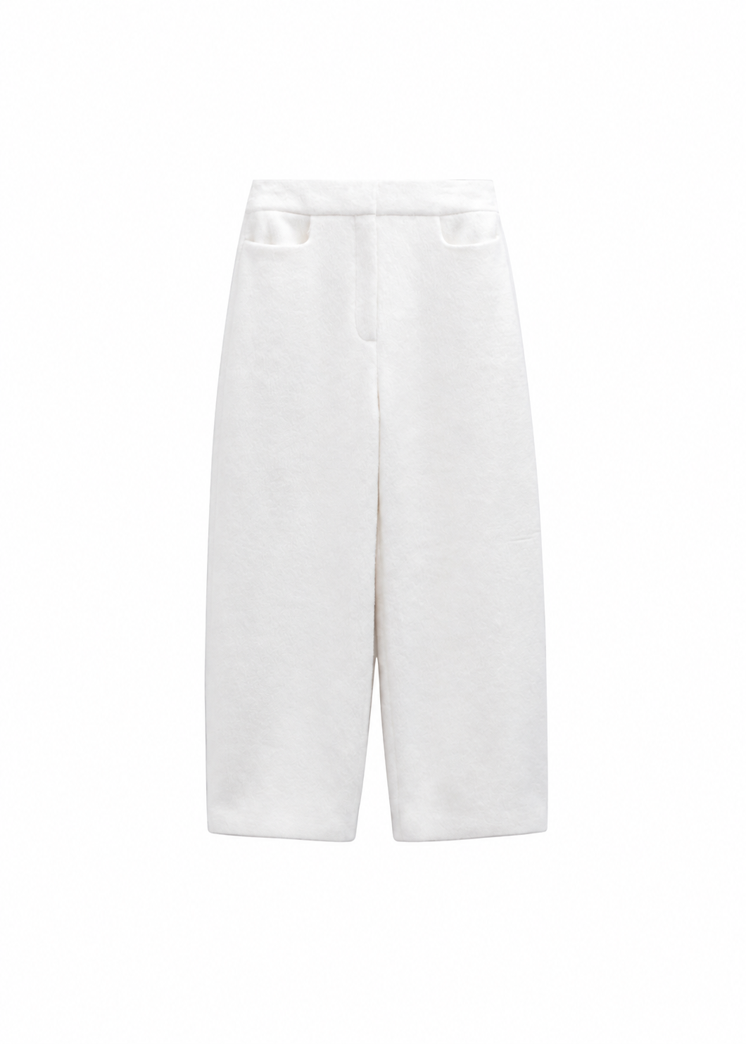 Textured Trousers in White
