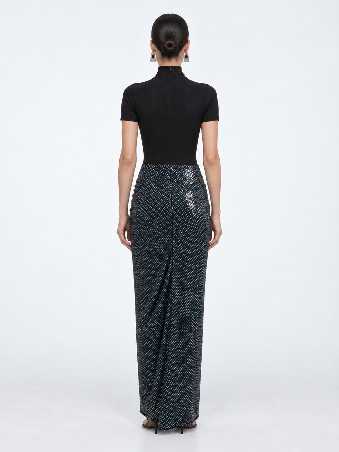 Opaline Sequin Fusion Ruched Tee Gown