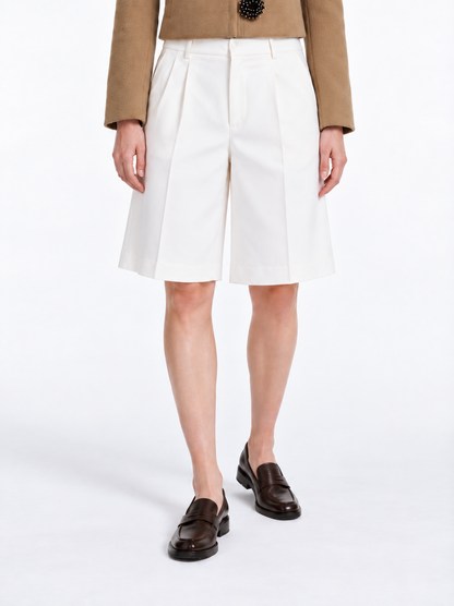 Wide-Leg Bermuda Shorts | Panna