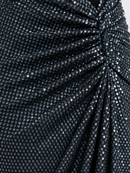 Opaline Sequin Fusion Ruched Tee Gown