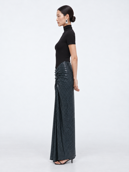 Opaline Sequin Fusion Ruched Tee Gown