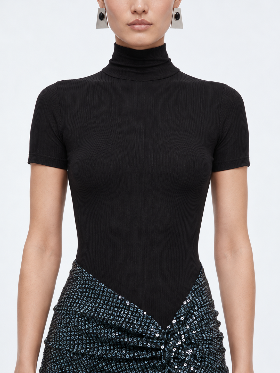 Opaline Sequin Fusion Ruched Tee Gown