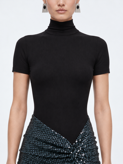 Opaline Sequin Fusion Ruched Tee Gown