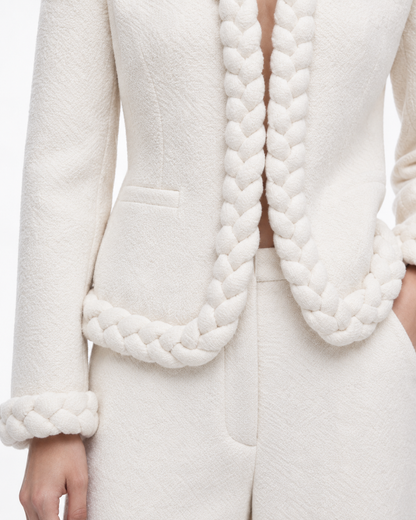 Textured Trousers in White