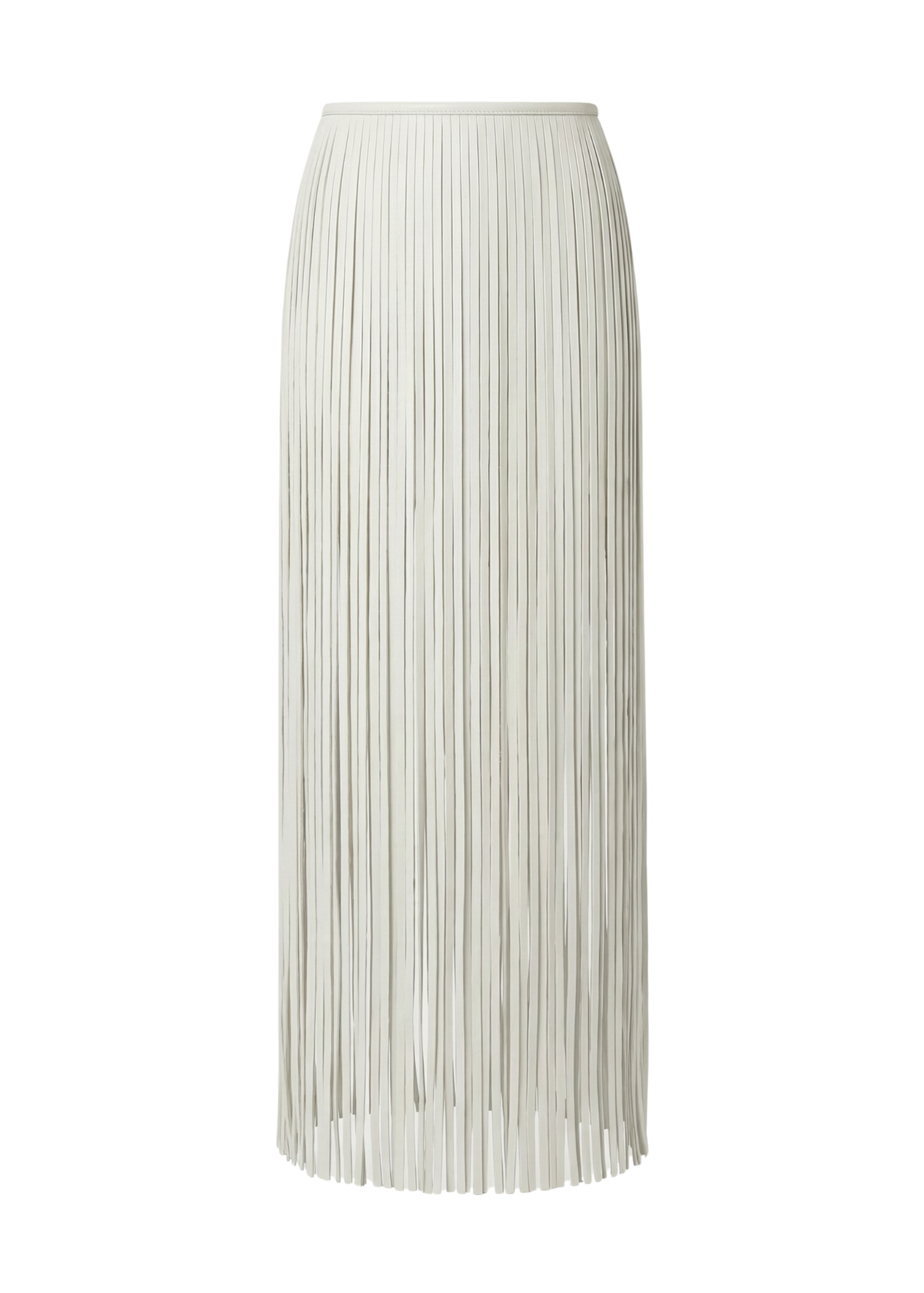 White fringe skirt on a white background