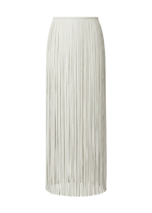 White fringe skirt on a white background