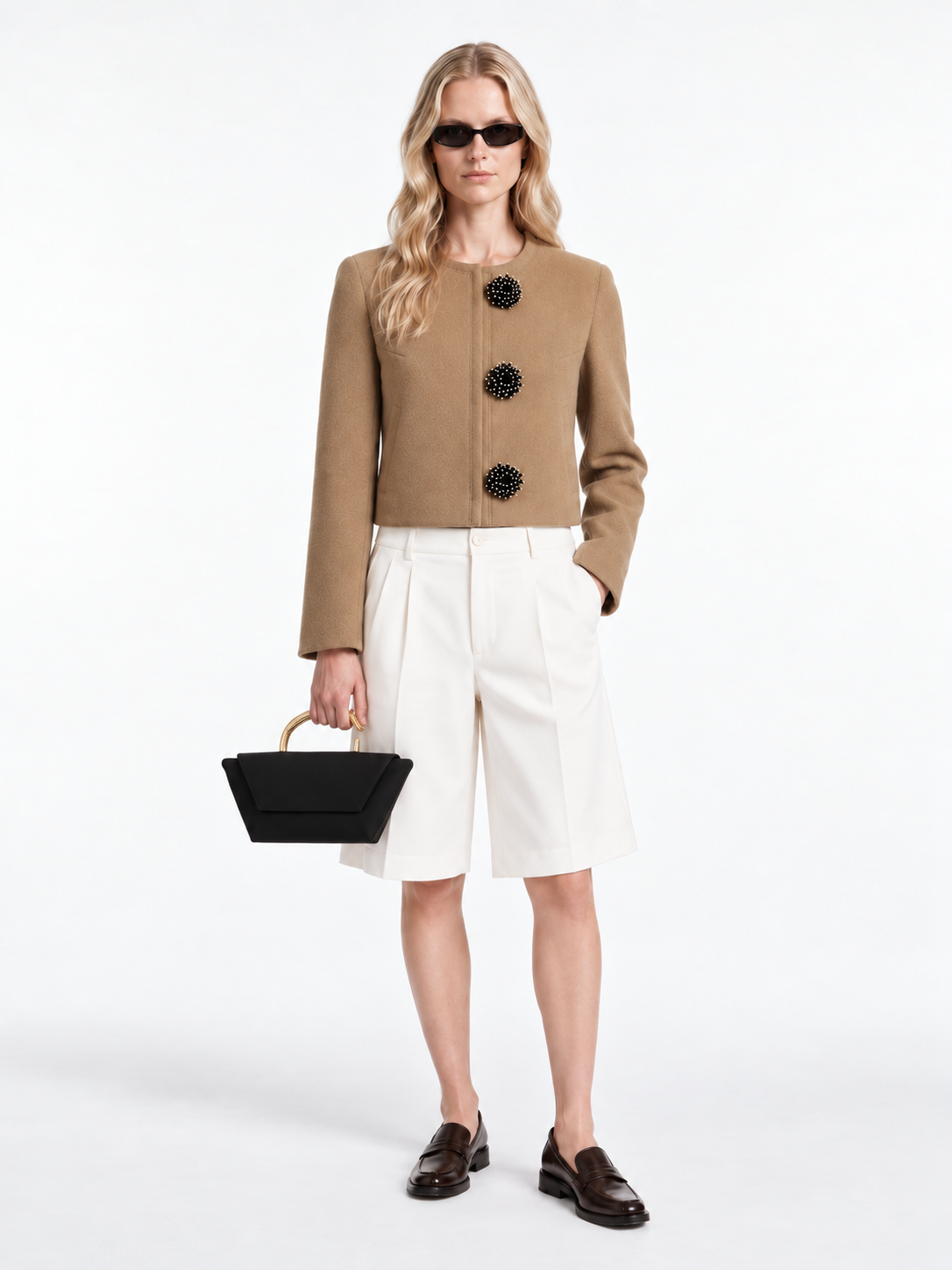 Wide-Leg Bermuda Shorts | Panna