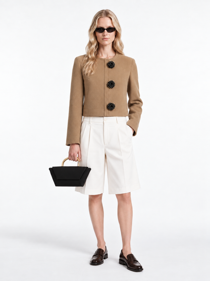 Wide-Leg Bermuda Shorts | Panna