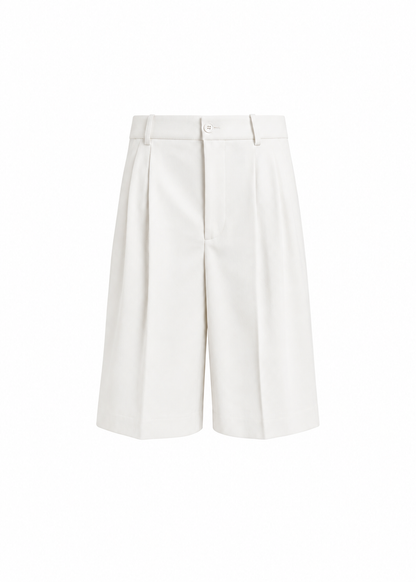 Wide-Leg Bermuda Shorts | Panna