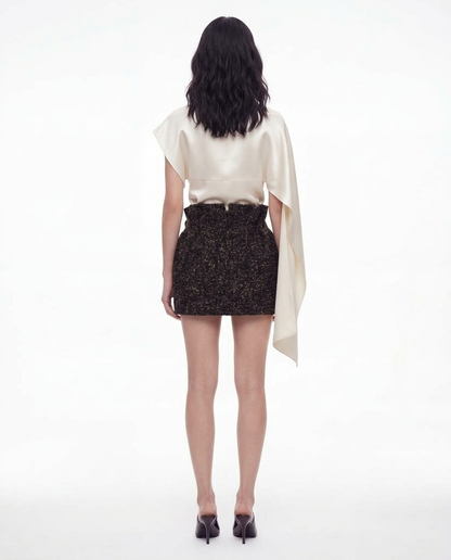 Silk Draped Top in Ivory