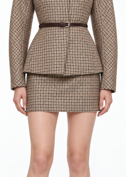 Tweed Check Miniskirt