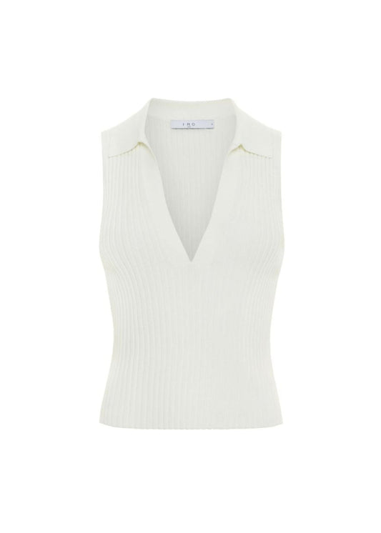Kenzie Polo Neck Tank Top | White