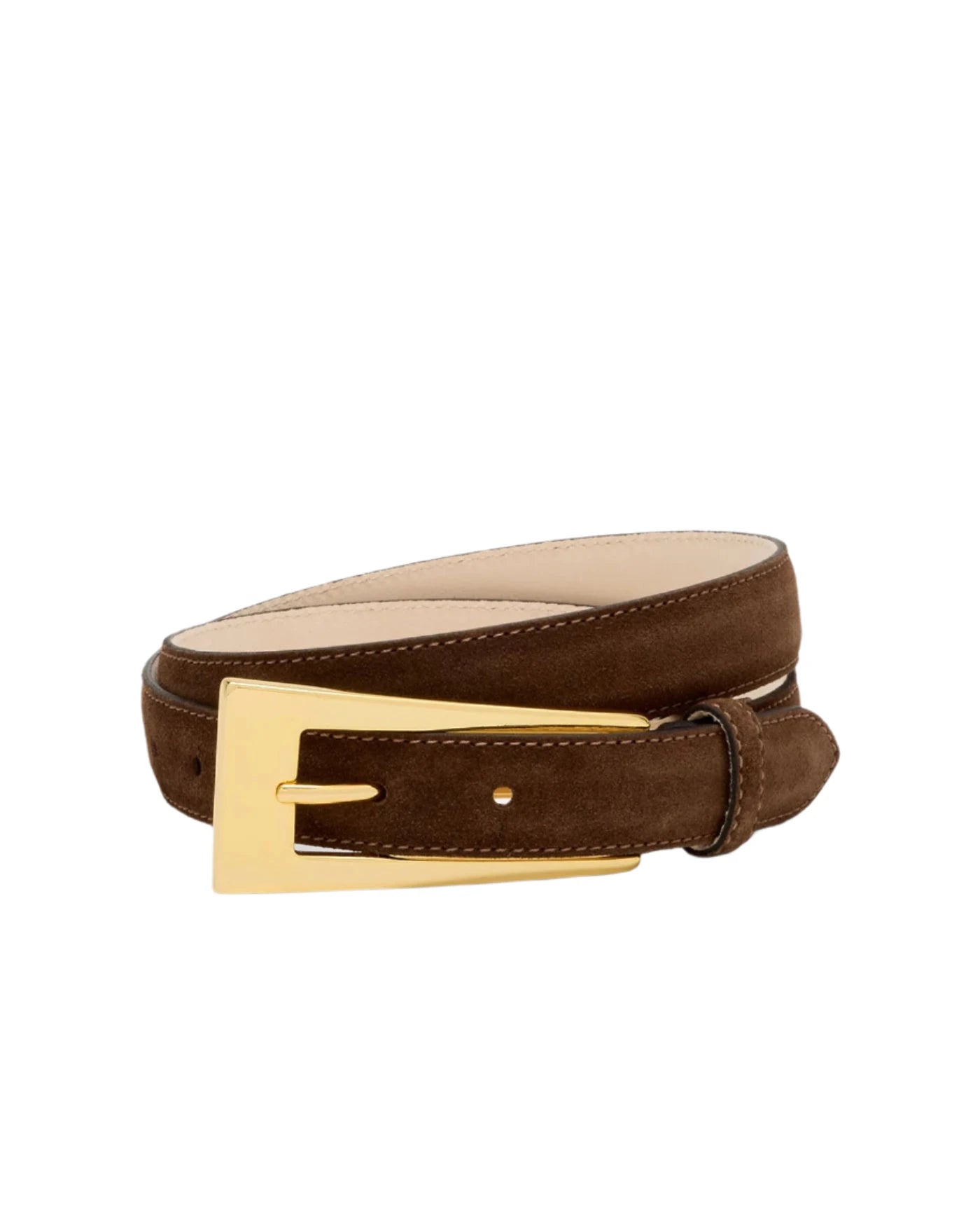 No. 10 Belt | Chocolate Suede/Gold