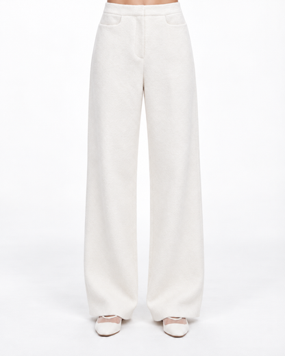 Textured Trousers in White