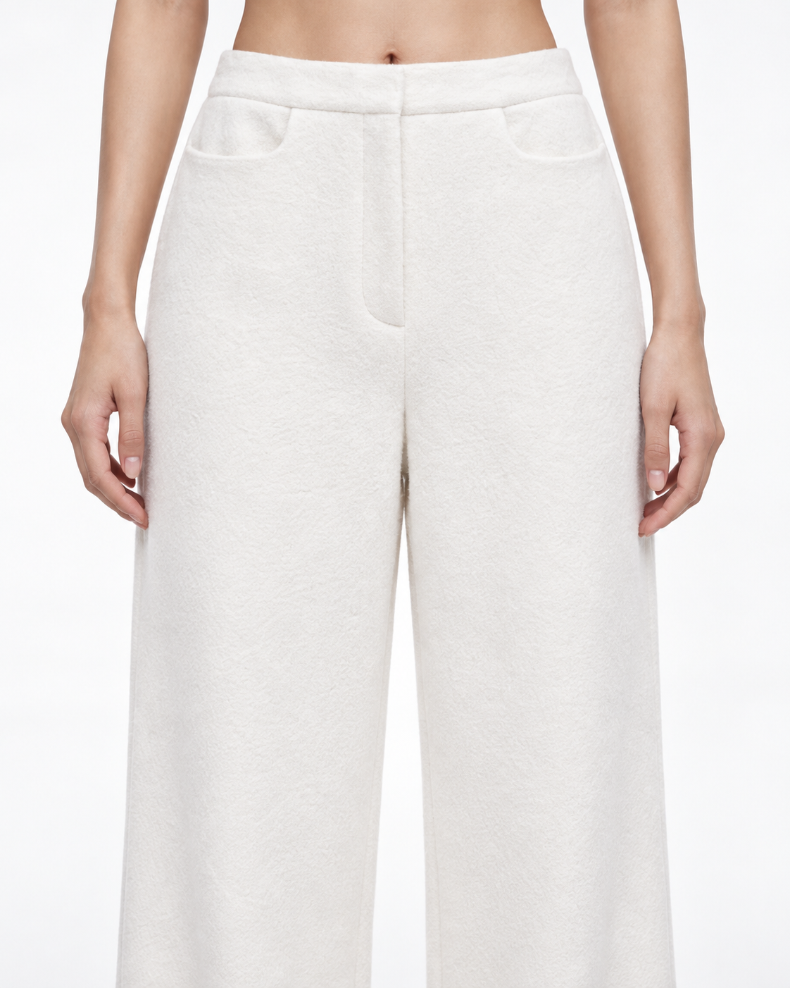 Textured Trousers in White