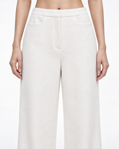 Textured Trousers in White
