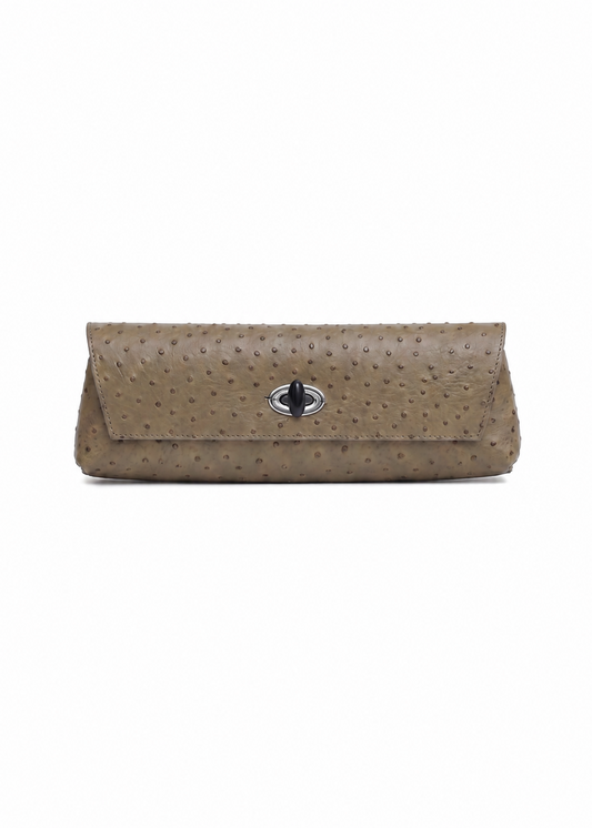 Buki Embossed Clutch | Khaki